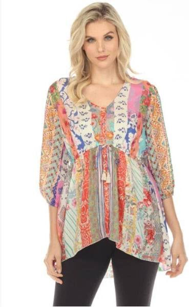 Johnny Was Multi Color Zevele Anora Tunic