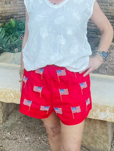 Queen of Sparkles American Flag Short