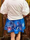 Queen Of Sparkles Royal Blue Firework Smocked Skort