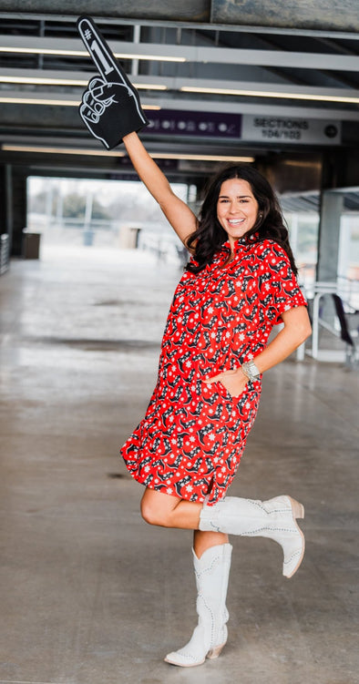 Tailgate Dress - Black/Red