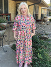 Uncle Frank Multi Color Tiered Shirt Dress