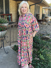 Uncle Frank Multi Color Tiered Shirt Dress