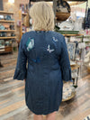 Johnny Was Denim Ruffle Sleeve Taymia Dress