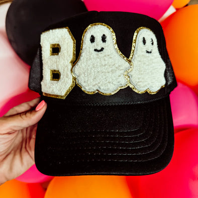 Boo Chenille Trucker Cap