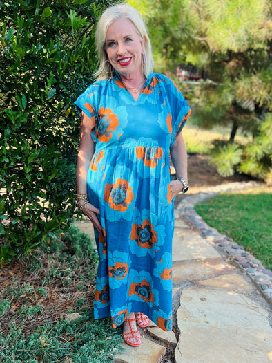 Uncle Frank Blue Poppy Dress