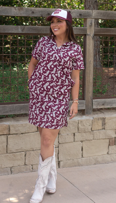 Tailgate Dress - Maroon